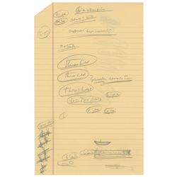 John F. Kennedy Cold War Handwritten Notes and Doodle