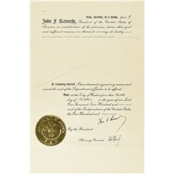 John and Robert Kennedy Signed Pardon with Jacques Lowe Photograph