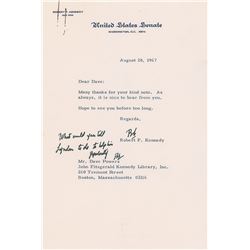 Robert F. Kennedy Typed Letter Signed to Dave Powers About LBJ's Popularity