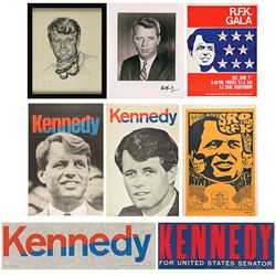 Robert F. Kennedy (13) Piece Group Lot with Signed Photo, Posters, Books, and Cards