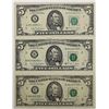 Image 1 : THREE 1988-A $5.00 FEDERAL RESERVE STAR NOTES