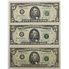 Image 1 : THREE 1988-A $5.00 FEDERAL RESERVE STAR NOTES