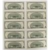 Image 2 : TEN DIFFERENT 2001 $5.00 FEDERAL RESERVE NOTES