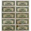 Image 2 : 10 PCS. RED SEAL $5.00 U.S. NOTES