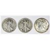 Image 1 : THREE WALKING LIBERTY HALF DOLLARS