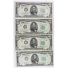 Image 1 : (4) 1950-B $5.00 FEDERAL RESERVE NOTES