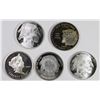 Image 1 : (5) 1 OZ SILVER ROUNDS