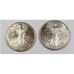 (2) 1996 AMERICAN SILVER EAGLE BU