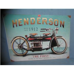 Henderson Motorcycles retro style advertising sign