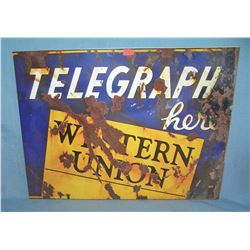 Western Union Telegraph retro style advertising sign