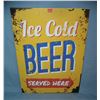 Image 1 : Ice Cold Beer Served Here retro style advertising sign