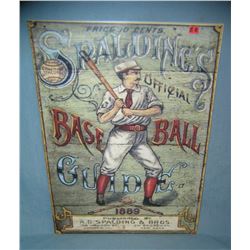 Spalding Baseball Card Guide retro style sign