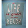 Image 1 : Life is Good at the Beach retro style advertising sign