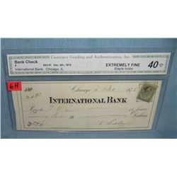 International Bank of Chicago bank check