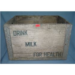 Antique milk crate all wood and metal