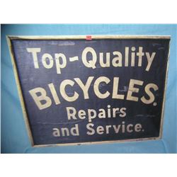 Retro style bicycle repairs & service advertising sign