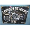 Image 1 : Legends never die retro style motorcycle sign