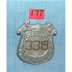Antique assistant Forman of sanitation badge