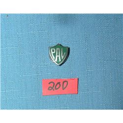 Antique silver and green enamel PAL pin