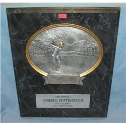 High quality golfing presentation plaque