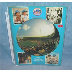 Vintage 1972 NY Mets program and score card