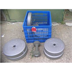 Crate full of American made work out weights