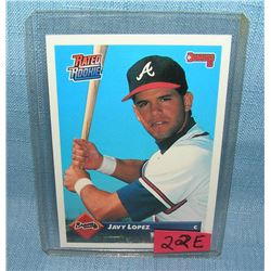 Javy Lopez rookie baseball card