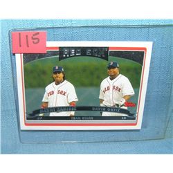 David Ortiz and Manny Ramirez all star baseball card