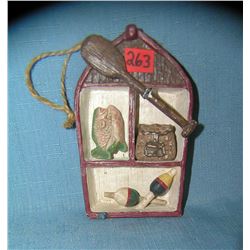 Decorative row boat figural display piece