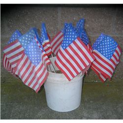American flag collection, bucket full