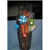 Image 1 : Vintage metal wire basket with artificial flowers