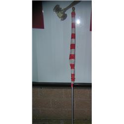 American flag with wood finial and metal pole