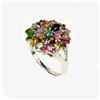 Image 2 : Natural Emerald & Fancy Tourmaline Ring