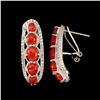 Image 2 : Natural Italian Red Coral Earrings