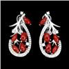 Image 1 : Natural Oval Italian Coral Earrings