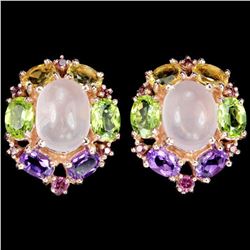 NATURAL ROSE QUARTZ AMETHYST CITRINE RHODOLITE GARNET