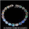 Image 2 : Natural Unheated White Opal Rainbow 94.36  Cts Bracelet