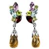 Image 1 : Natural CITRINE TOPAZ GARNET AMETHYST & PERIDOT Earring