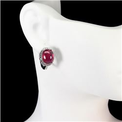 Genuine Red Ruby Earrings
