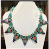 Image 1 : Tibet Hand Made Turquoise, Coral, Lapis Lazuli Necklace