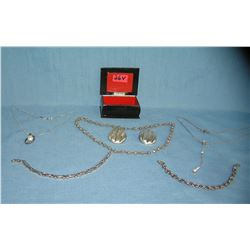 Russian laquer box full of sterling silver jewelry