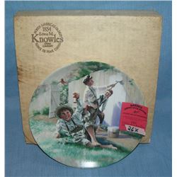 Vintage collector plate titled White Washing the Fence