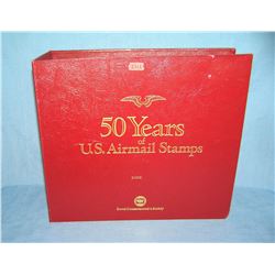 50 years of US airmail stamps in collector's album