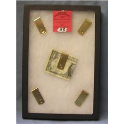 Collection of vintage gold plated money clips