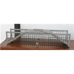 Large antique metal animal trap