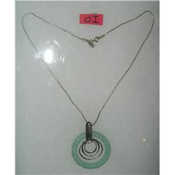 Israeli sterling silver necklace with topaz colored