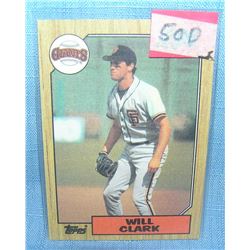 Will Clark rookie baseball card