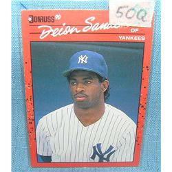 Deion Sanders rookie baseball card