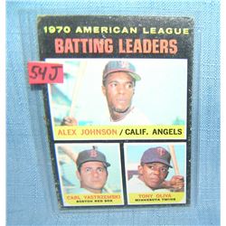 Carl Yastrzemski batting leaders baseball card