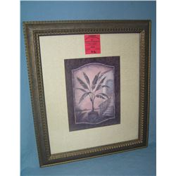 Matted and framed palm tree print